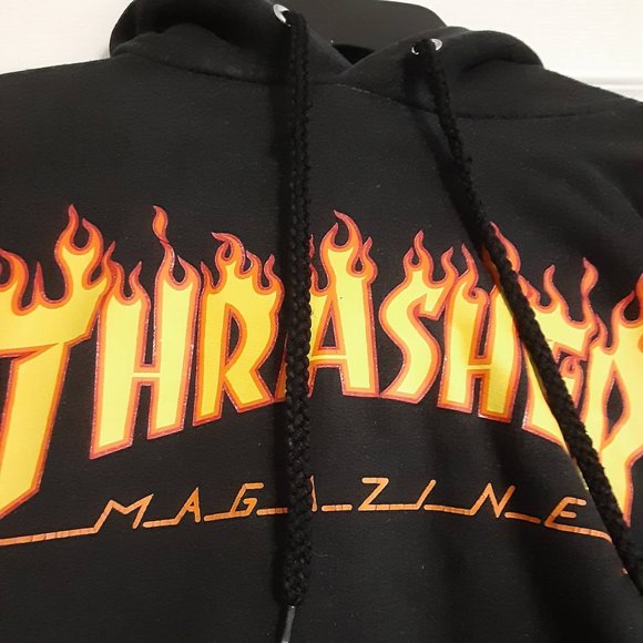 Thrasher | Tops | Black Thrasher Skateboard Hoodie With Redorange Flames | Poshmark